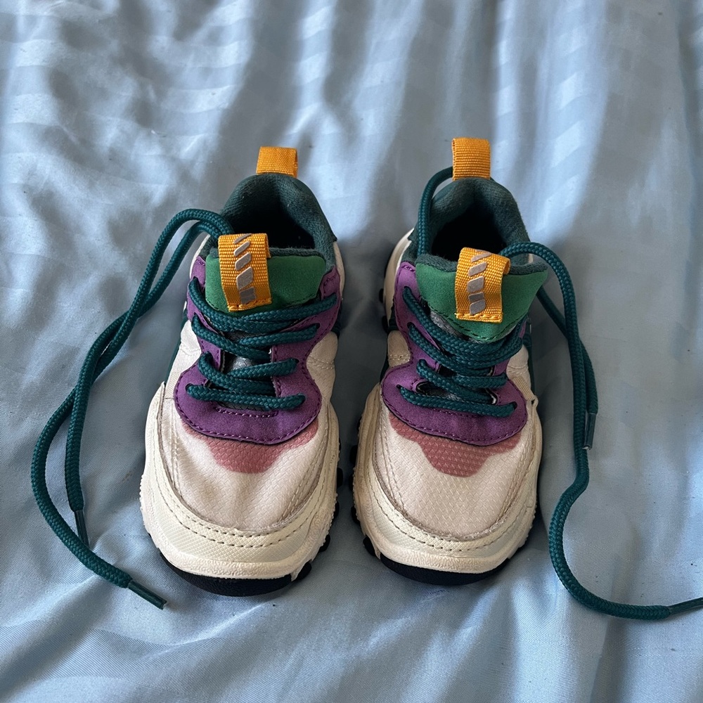 Zara Kids Sneakers in Cream, Purple, and Green